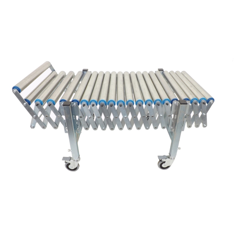 transportador extensible de rodillos metálicos