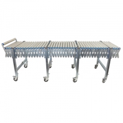 transportador extensible de rodillos metálicos