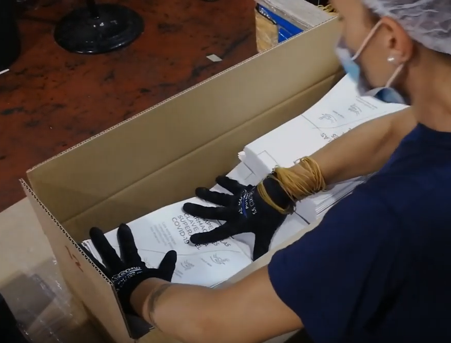 bolsa de papel que se convierte en jabón