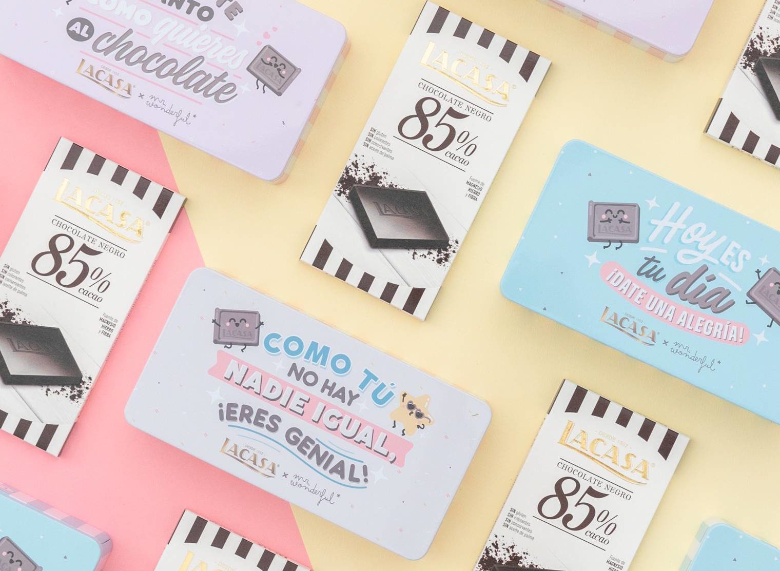 Chocolates lacasa crea junto a Mr Wonderful un nuevo packaging para estas navidades