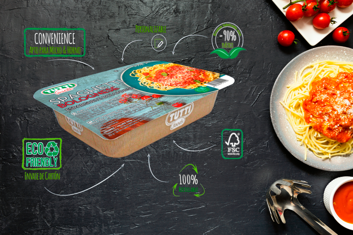 La marca Navarra de platos preparados Tutti Pasta reduce un 90% el plástico de sus envases