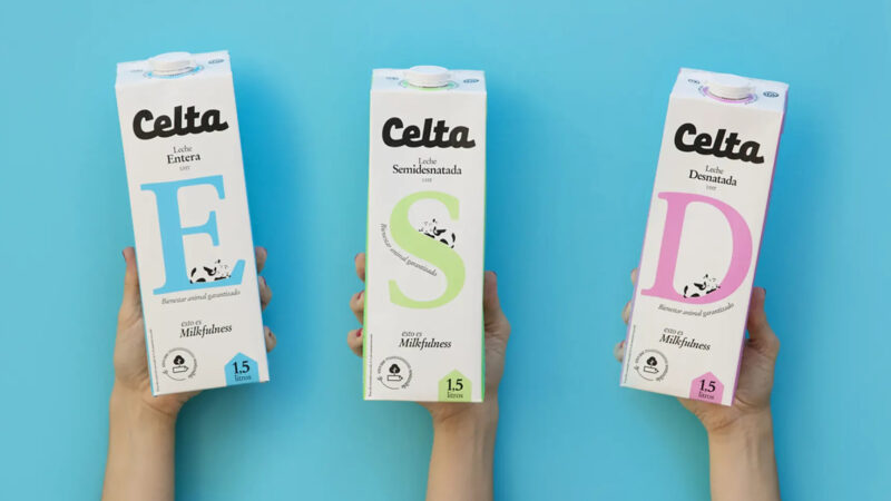 Leche Celta presenta nuevo packaging sostenible, con diseño renovado y más saludable